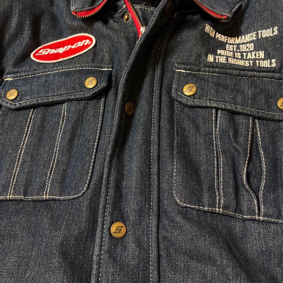 スナップオン Snap-on デニム バイクジャケット 中綿 冬 ライディング