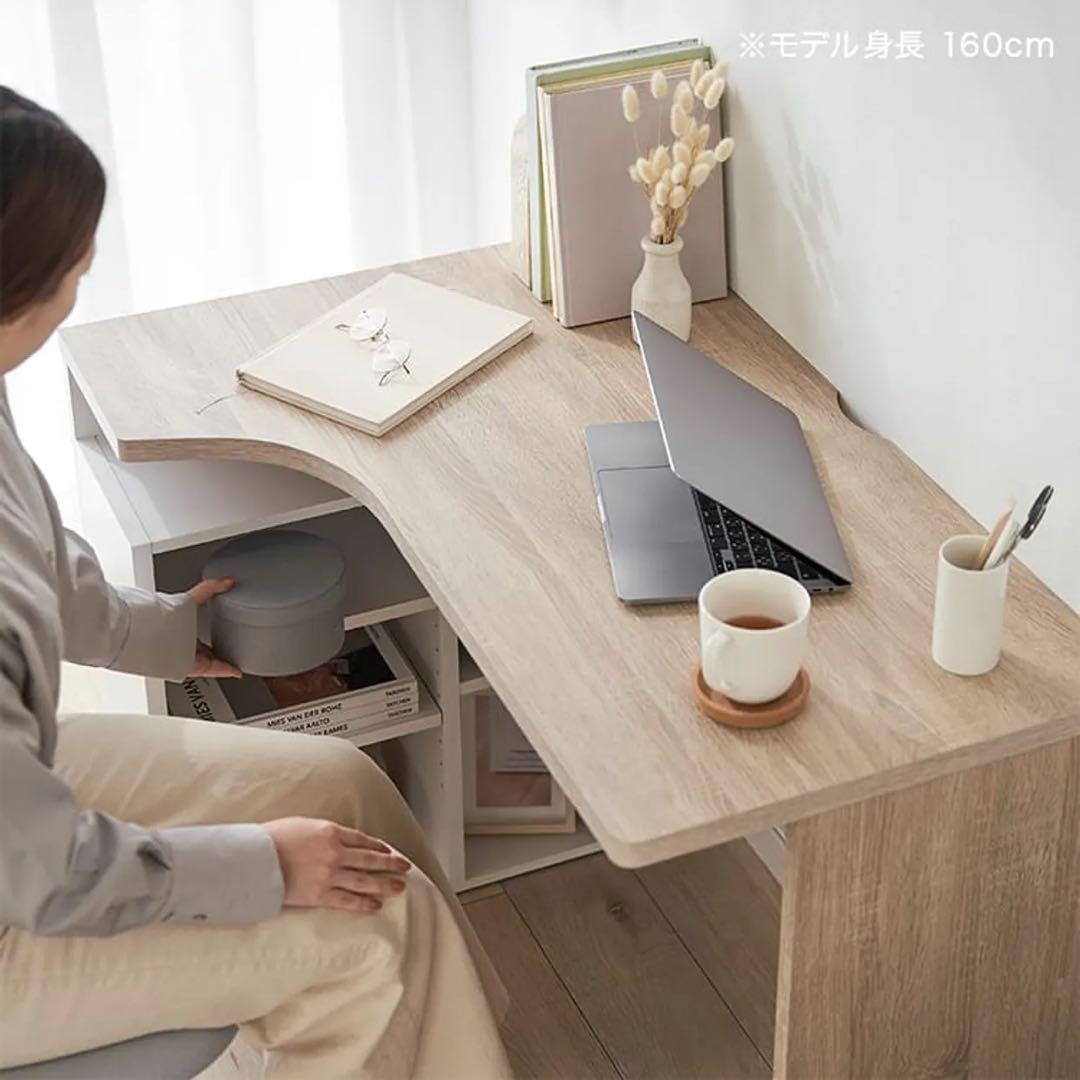 LOWYA ロウヤ L字型 デスク オーク ホワイト - メルカリ