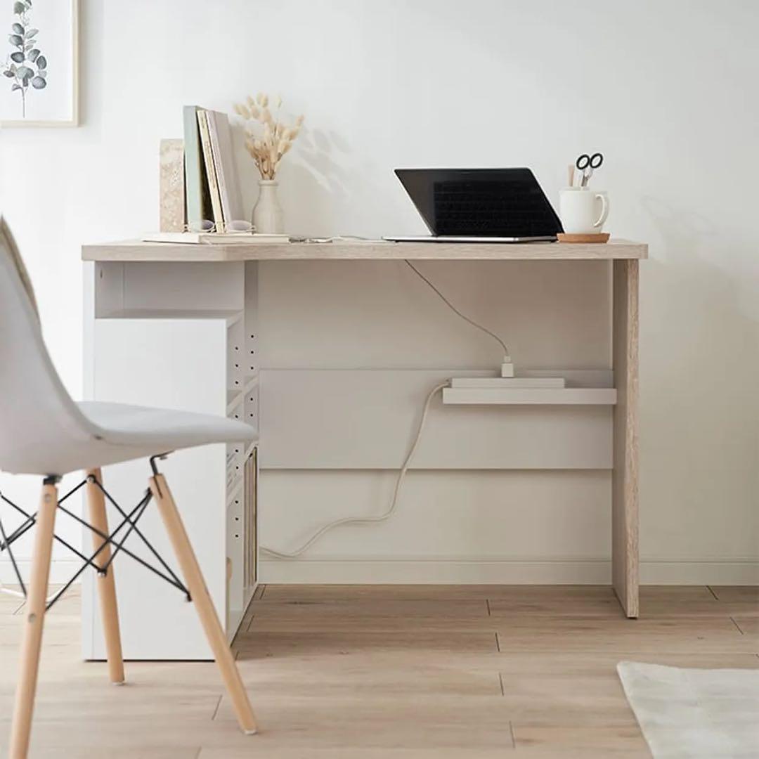 LOWYA ロウヤ L字型 デスク オーク ホワイト - メルカリ