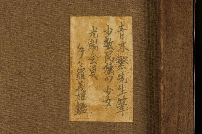 青木繁 油彩 肉筆『少数民族の少女』表サイン 裏サイン F6号 額無 b580