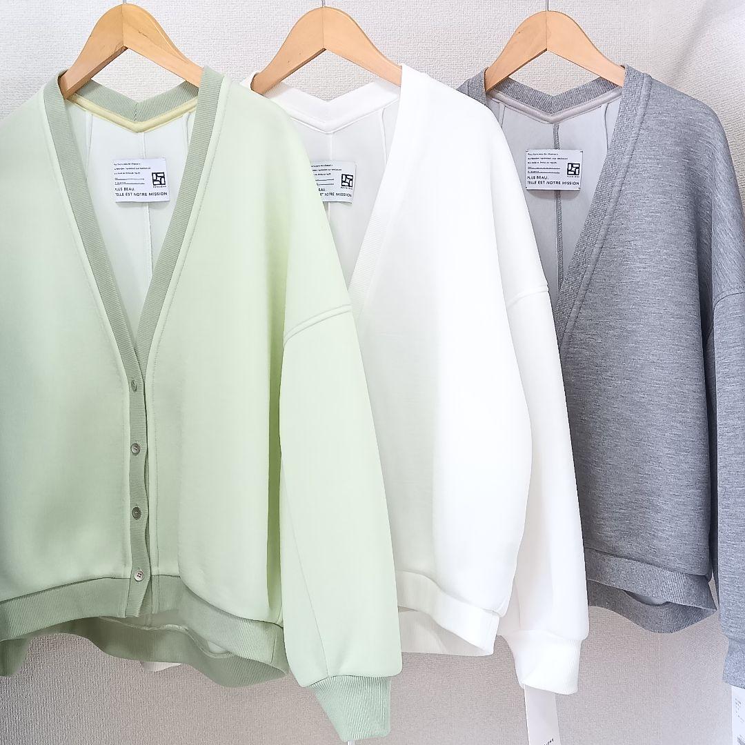 新品タグ付 パシオーネ カフネ カーディガン ミントグリーン Mサイズ