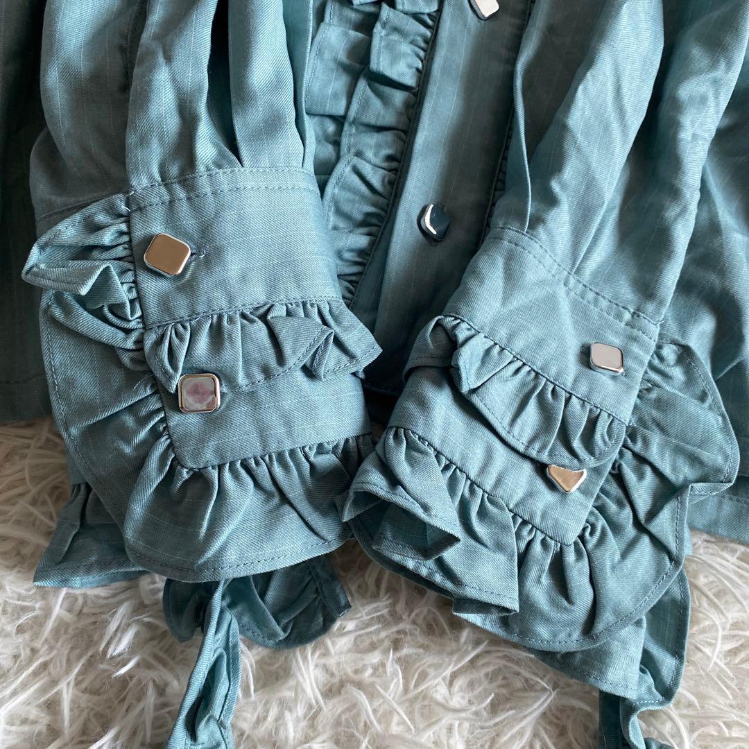 ばぶるす様専用seyto サイズ1 ロングフリルビックカラーシャツ ブルー