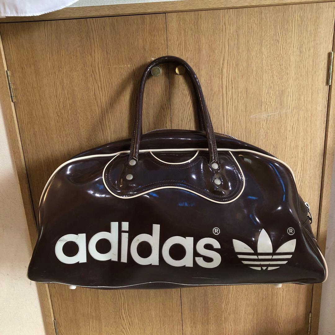アディダス エナメルボストンバック ブラウン ヴィンテージ70's80's