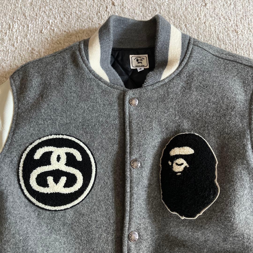 希少限定コラボ】APE×STUSSY 2011SSコラボスタジャン M