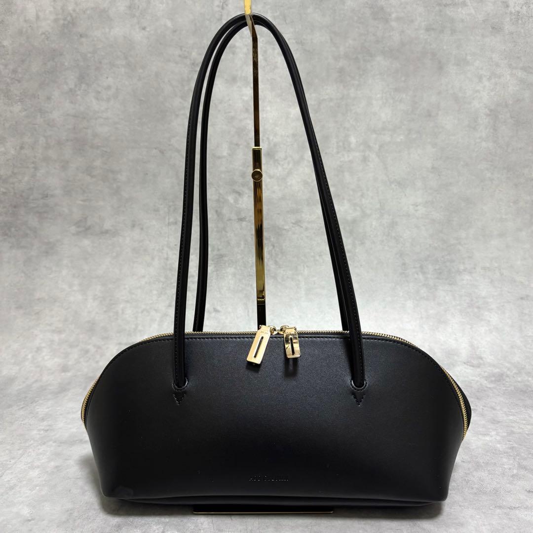 アドカラム 黒 ゴールド ロングハンドルボストンバッグ フィ