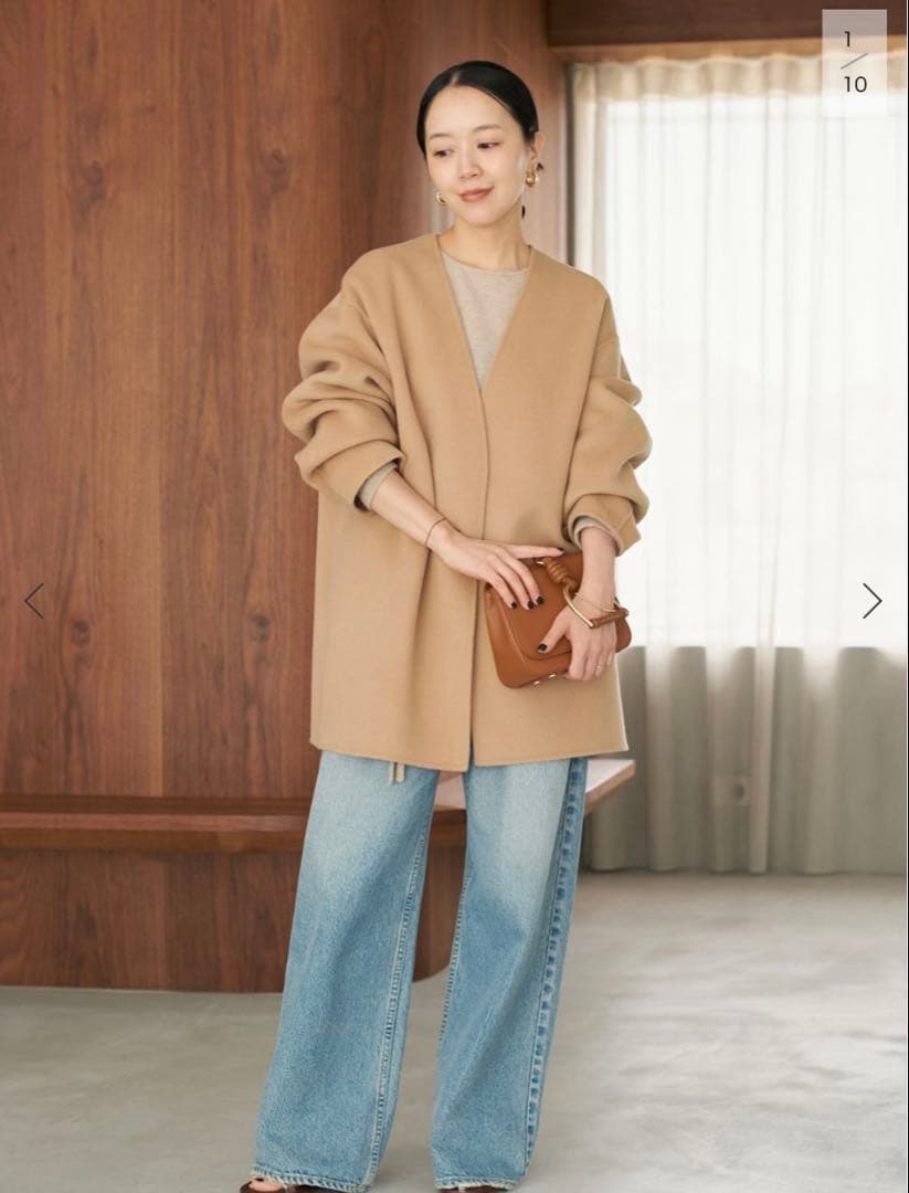 【新品】プラージュHAMILTON Cardigan コート38 plage（プラージュ） ノーカラーコート コート HAMILTON Cardigan