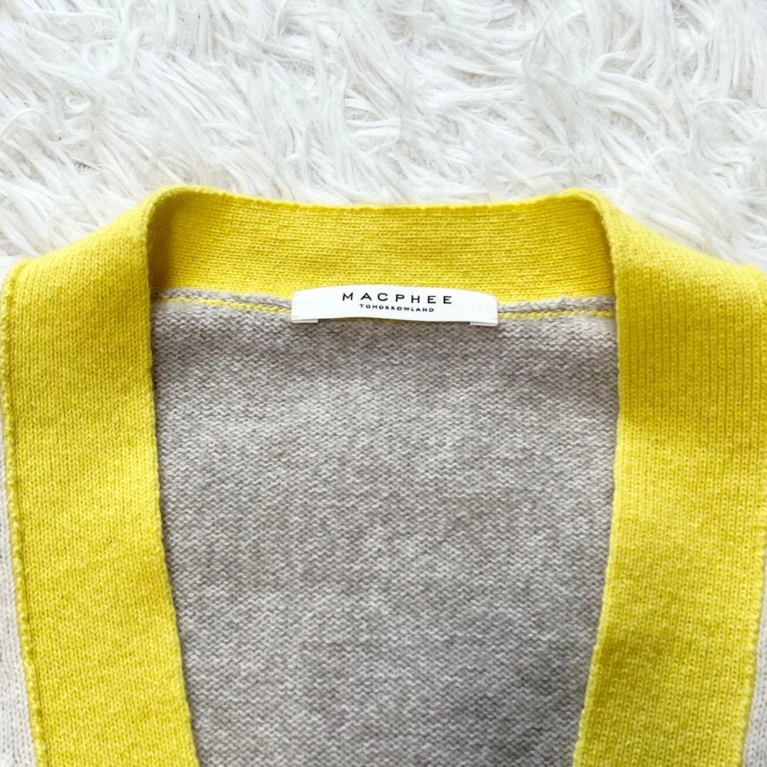 24SS✨️マカフィー ラム9G Vネックカーディガン イエロー - メルカリ