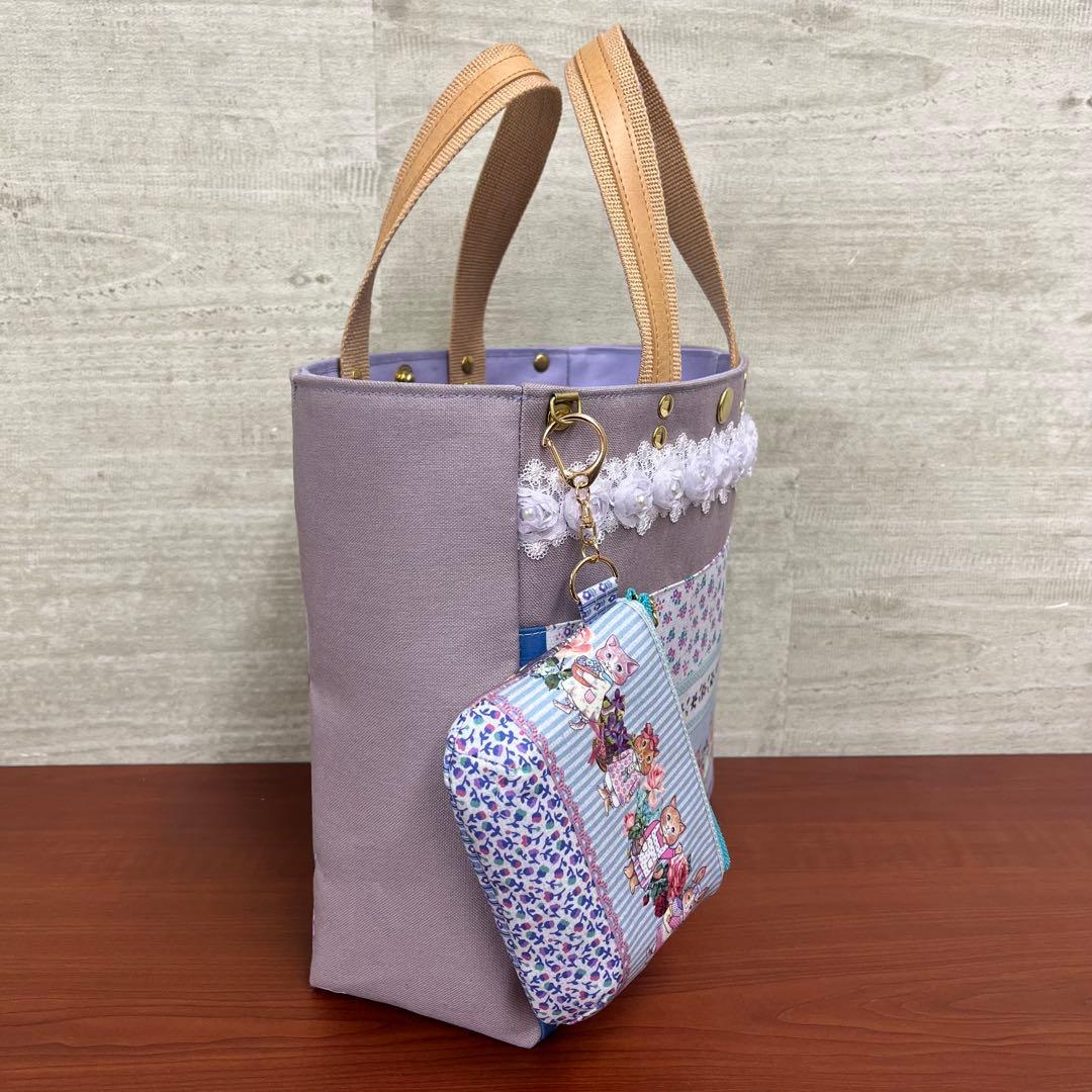 ジョリーフルール 新作マイリトルテイラー 正方形トート＆12㎝ポーチセット