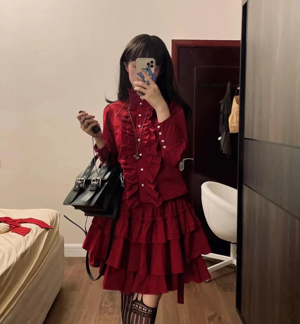 即納]CATCOCOONクラシカルドール 長袖 セットアップ 赤 - メルカリ