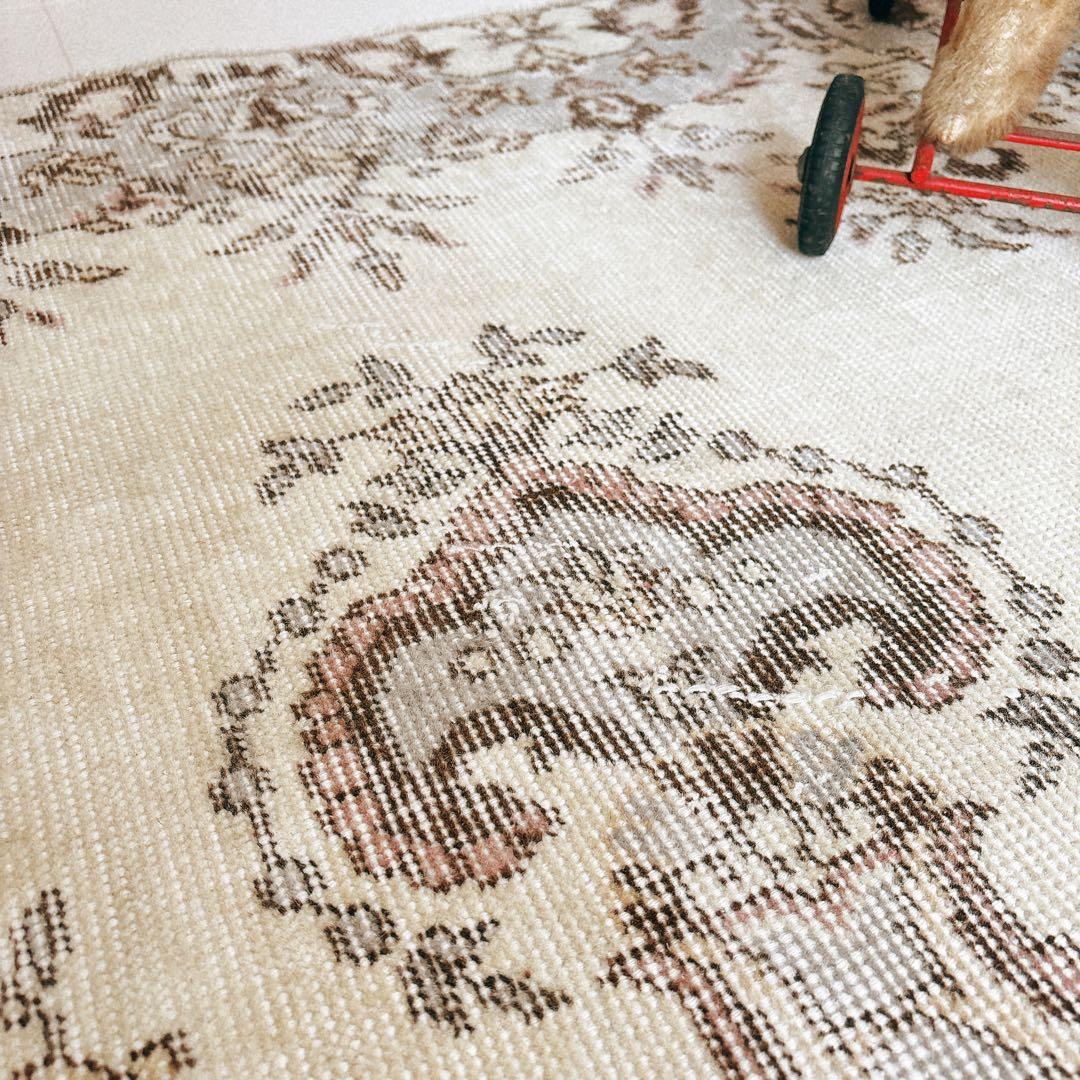 トルコ ヴィンテージラグ グレー メダリオン