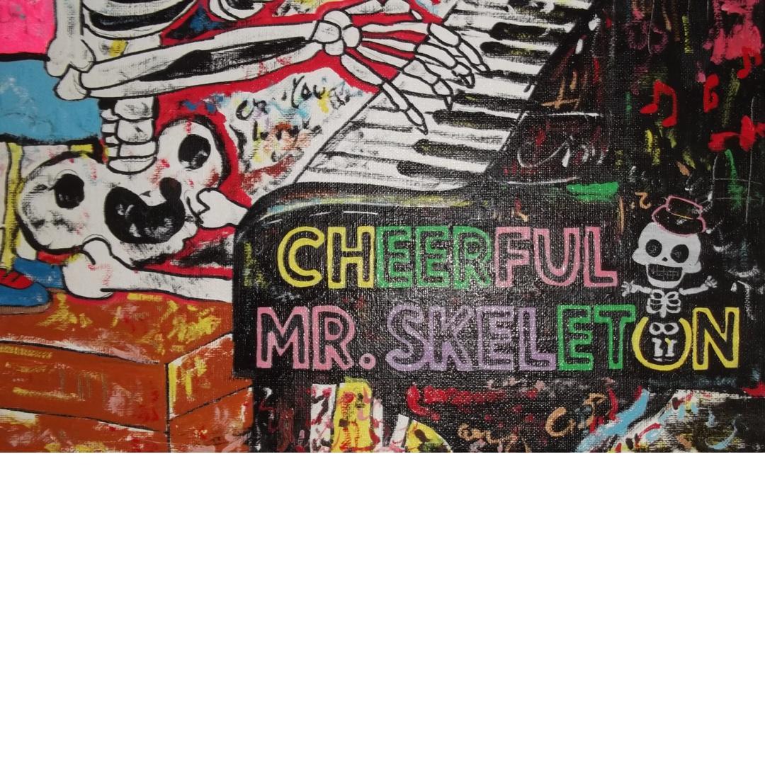 天才クリア・クリムゾン真作保証作品 F10号 陽気なガイコツくん