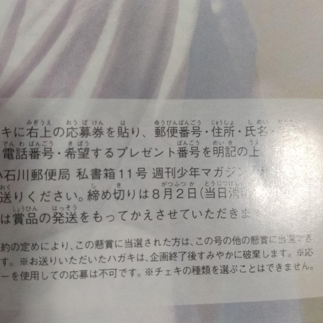 日向坂 大野愛実 直筆サインチェキ プレゼント応募券 週刊少年マガジン