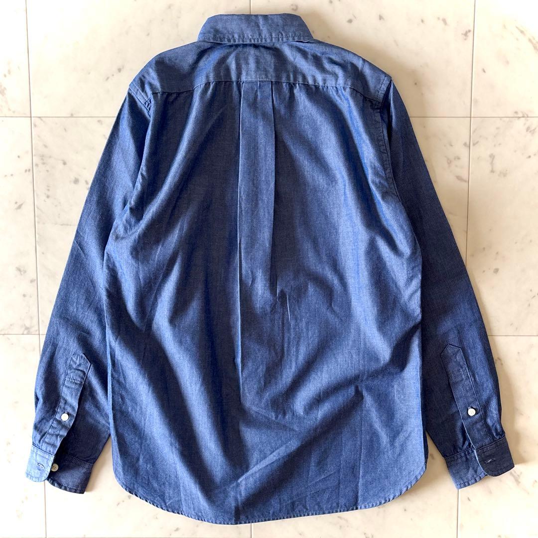 美品 SINME シンメ ダンガリークロスボタンダウンシャツ サックス