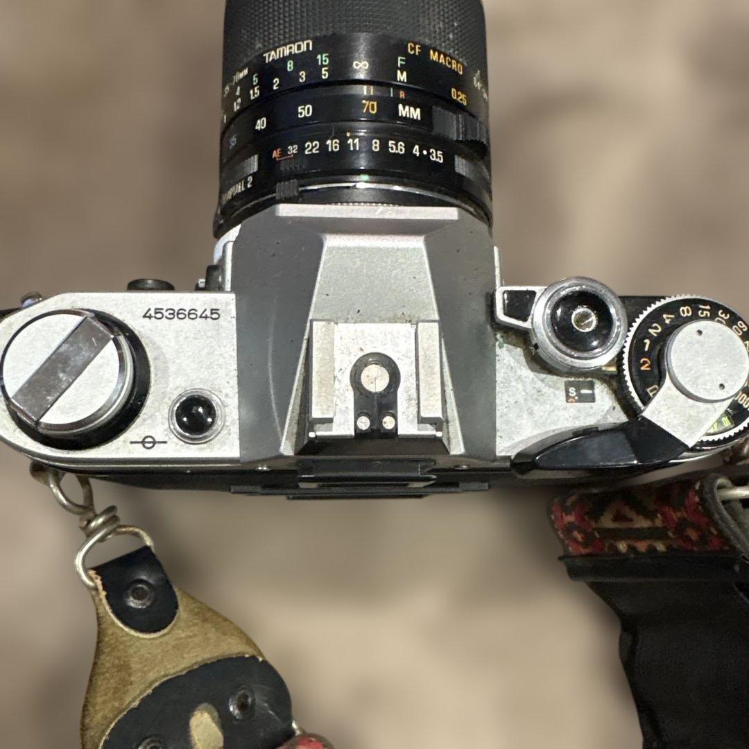 Canon AE-1 フィルムカメラ Tamronレンズ付き - メルカリ