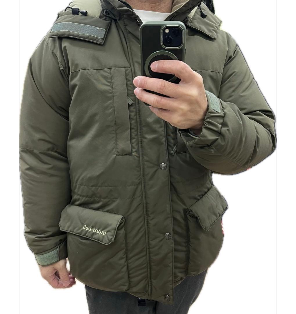 美品 希少レア モンベル ローガンダウンパーカ カーキ XSサイズ 旧