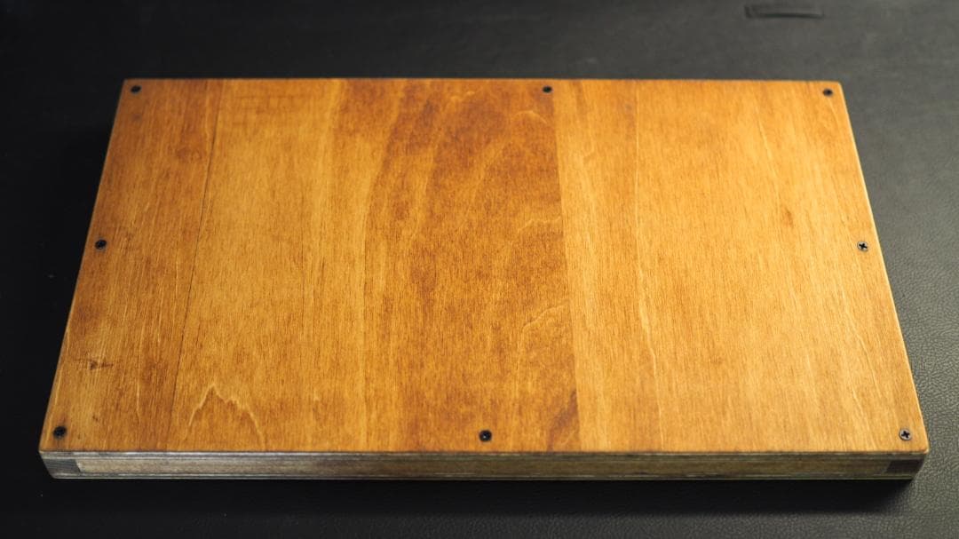 自作アケコン】木製キーボード型 ダークウォルナットレバーレス