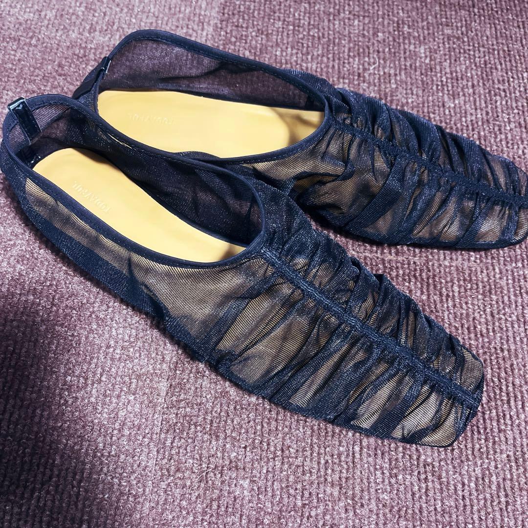 todayful Sheer Gather Flatshoesブラック38 - メルカリ