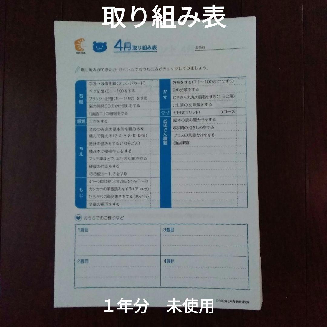 七田式 能力開発CD と 取り組みの表とプリント一年分 - メルカリ