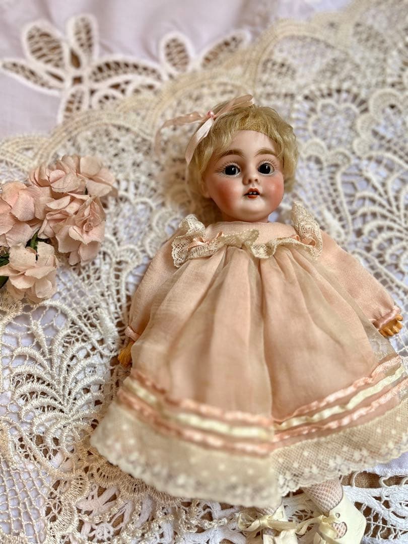 アンティークビスクドール ケストナー143この子のためのセット ジャーマンアンティーク,ビスクドール,ケストナー143,22cm