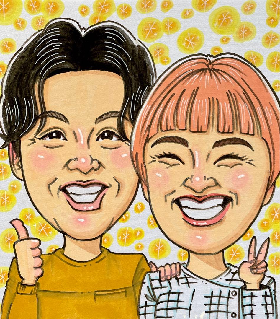 水彩タッチ似顔絵】オーダー似顔絵☆結婚式、誕生日や結婚記念日の