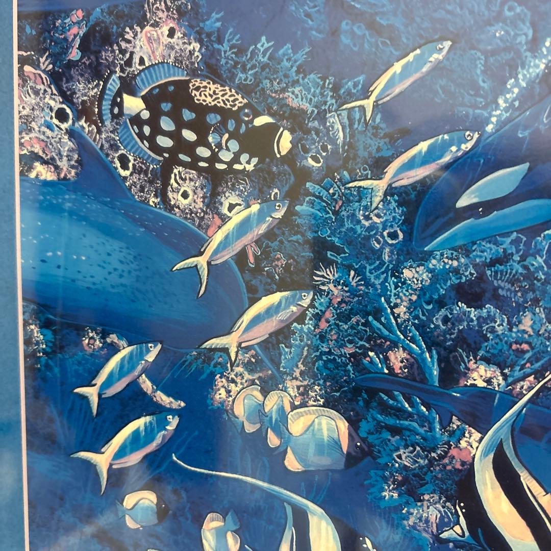 クリスチャン・リース・ラッセン ハーモニー 額装 ポスター イルカ 海