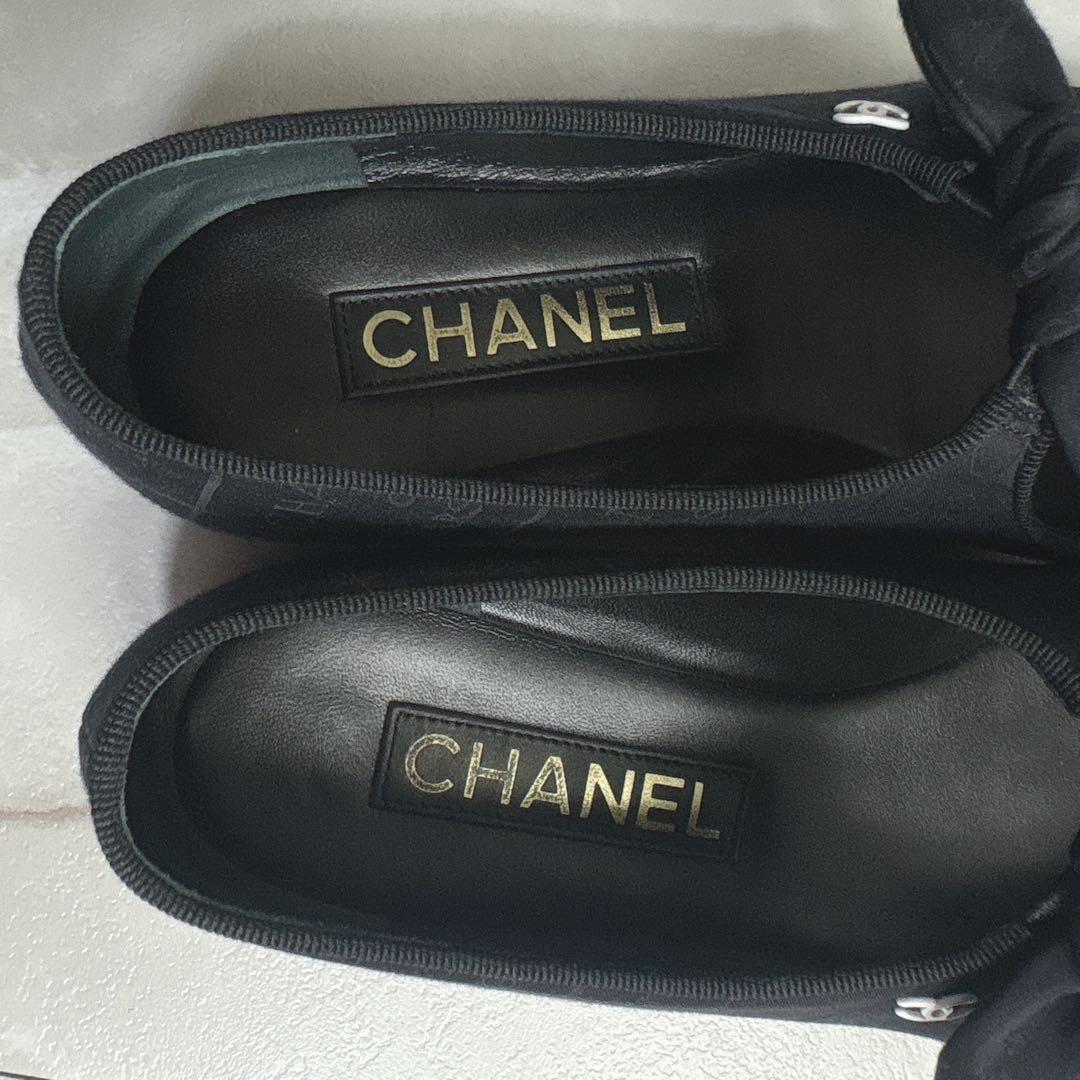 シャネル CHANEL G46149 フラットシューズ メリージェーン 黒 - メルカリ