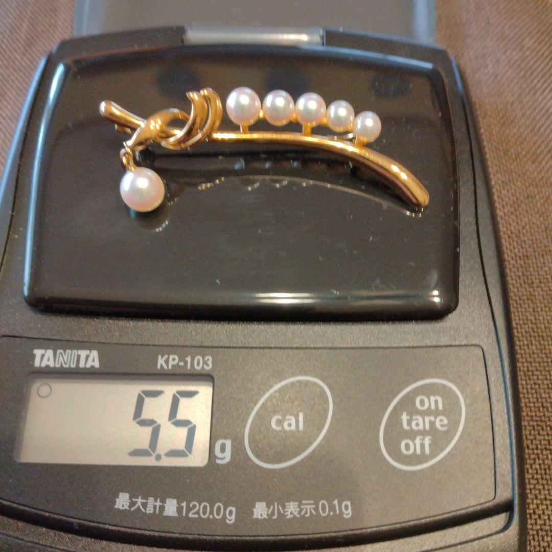 ミキモト k18YG アコヤ真珠 エレガントブローチ