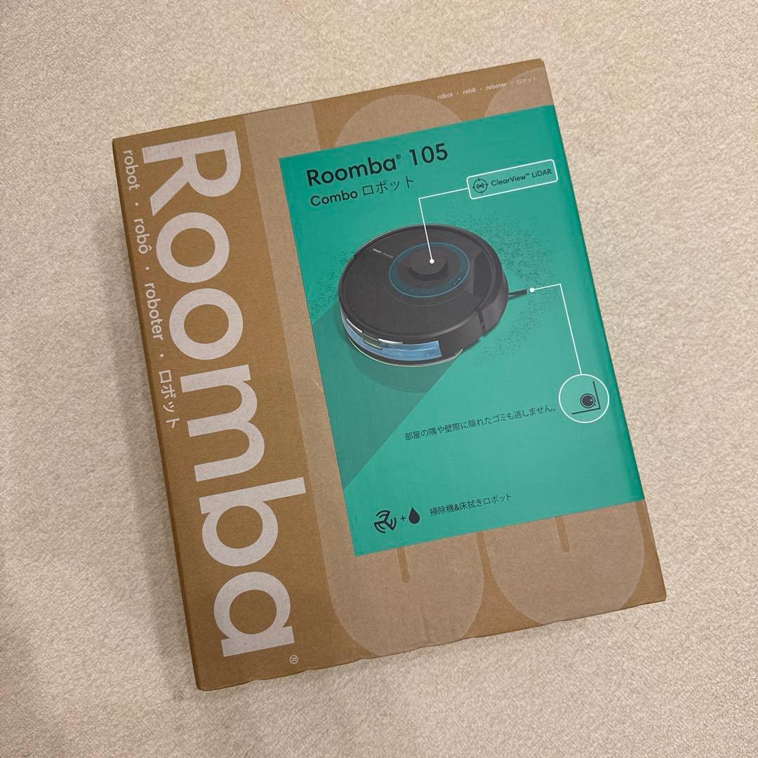 ルンバ105 Comboロボット　掃除機&床拭きロボット 長期5年保証付】ルンバ 105 Combo ロボット + AutoEmpty ブラック
