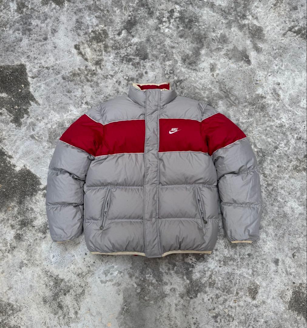 90s NIKE ナイキ リバーシブルダウンジャケット 刺繍ロゴ 希少サイズ