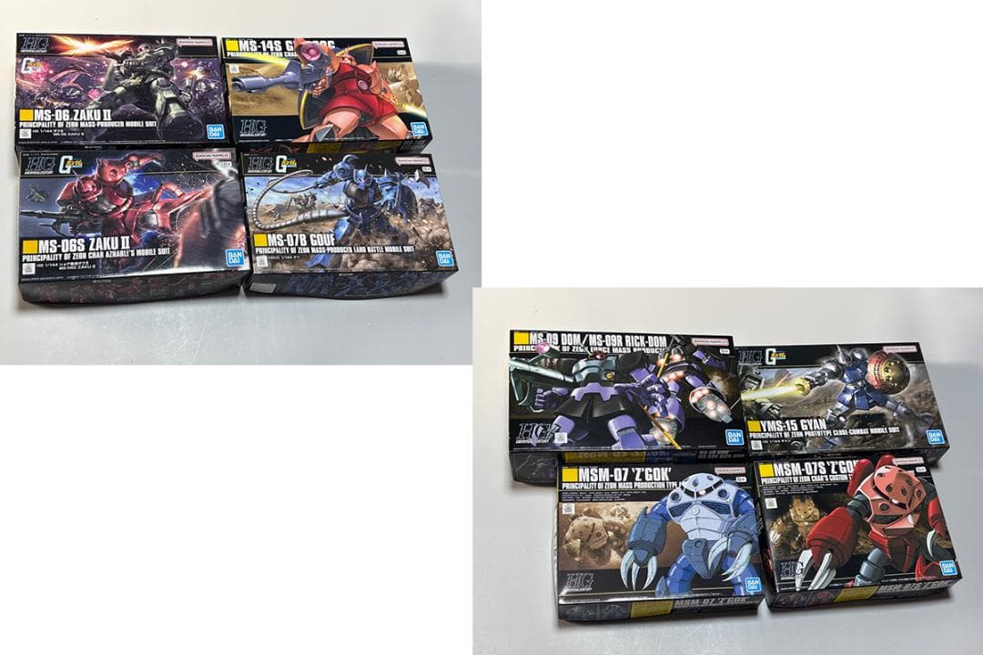 【宇宙世紀ジオン軍8点】ズゴック ドム ギャン グフ ザク ゲルググ シャア HGUC ジオン セット ザク グフ ドム ゲルググ ギャン ズゴック シャア