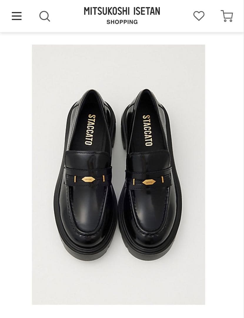 スタッカート　ダイスタンクソールローファー　ブラック 24.5センチ STACCATO | ダイスタンクソールローファー (ローファー