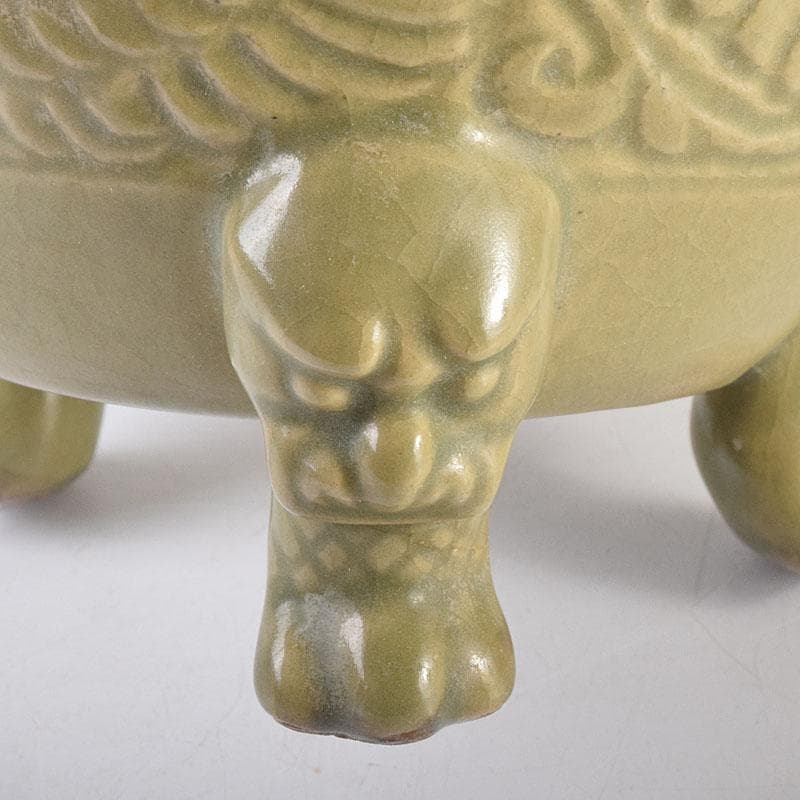 中国 龍泉窯 青磁 三つ足 神獣口水注瓶 C 7054 - メルカリ