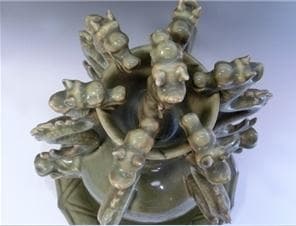 花瓶○龍尽くし 古い中国古美術 龍耳付き みごとな飾り 唐物 骨董品