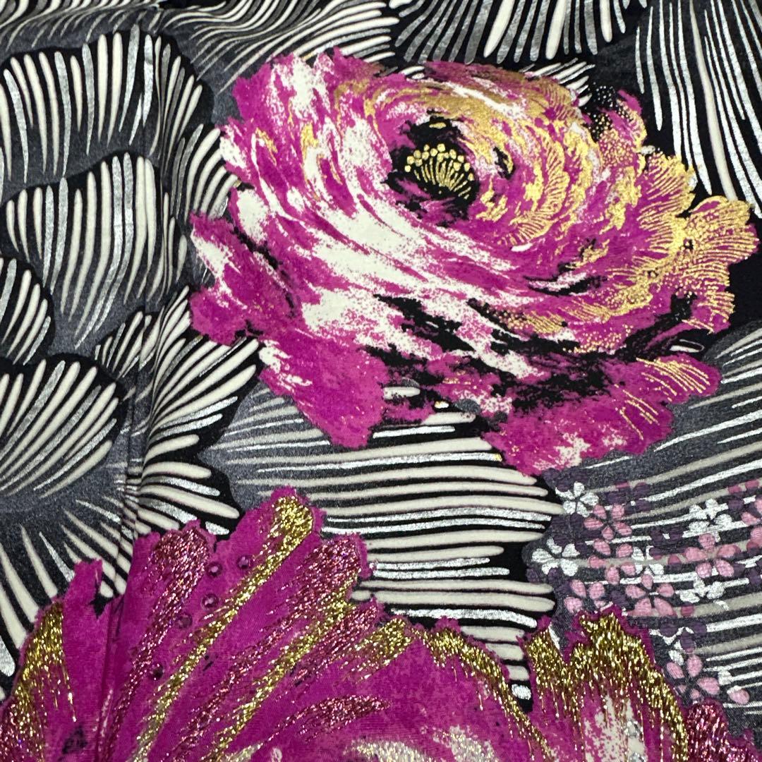 桂由美 ラインストーン キラキラ 薔薇 訪問着 濃紫地 - メルカリ