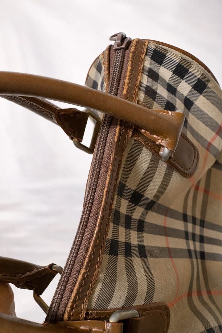 Burberry ヴィンテージ ミニボストンバッグ ノバチェック シャドー