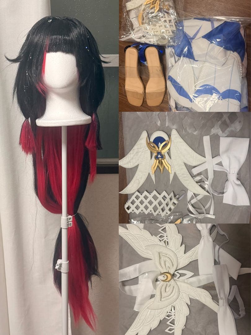 即発送 原神少女　コロンビーナコスプレ ウィッグ 靴付き フルセット 即発送】原神 コロンビーナ 少女コスプレ衣装フルセット ウィッグ、靴
