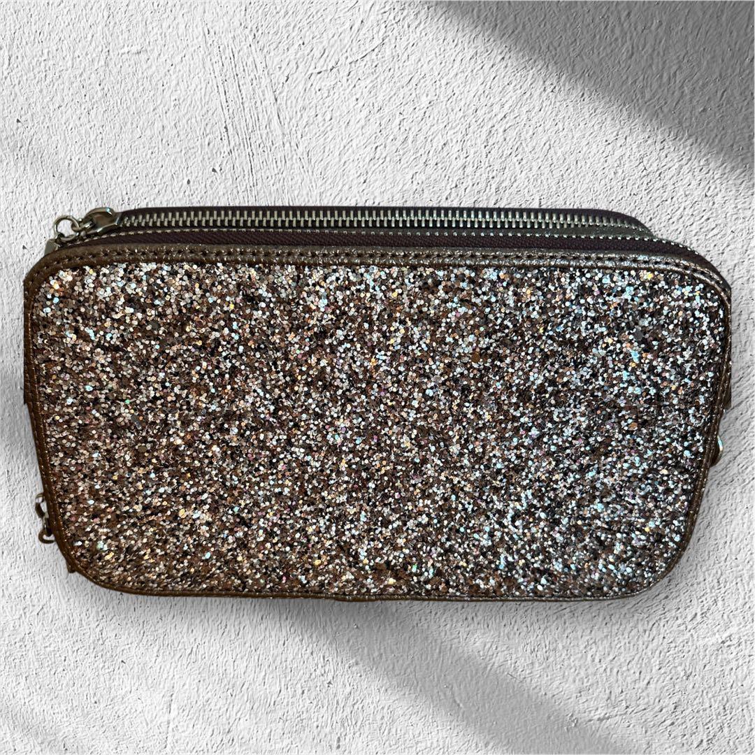 極美品 DIANA グリッター ショルダーバッグ カメラバック チェーン