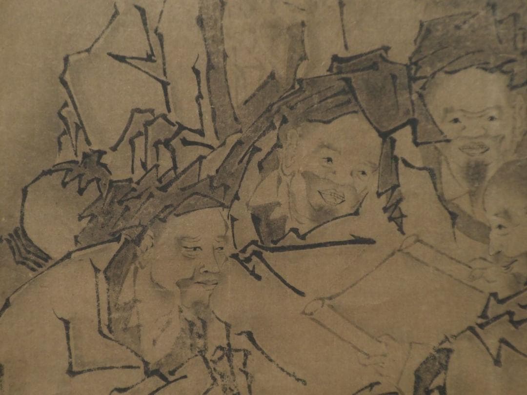 円山応挙七賢図（真作）応挙独特な写実的で宋時代の水墨画のエッセンス