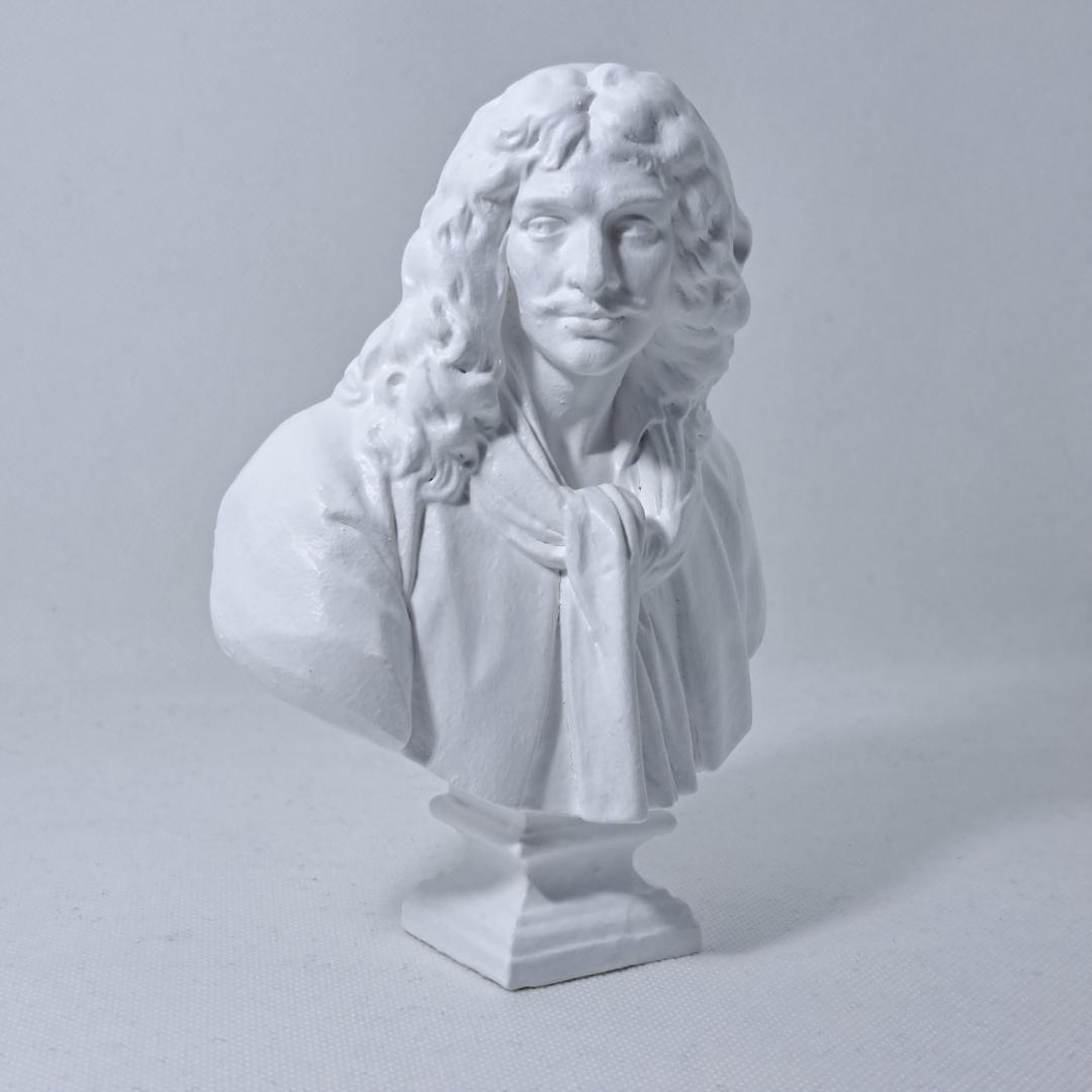 モリエール(高さ14cm) 石膏像 デッサン インテリア 彫刻 レジン - メルカリ