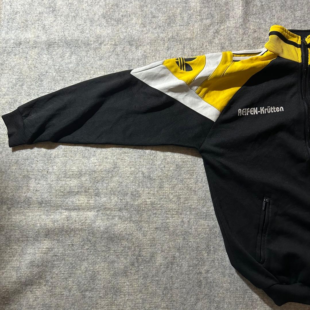 激レア90sadidas好配色ナイロンフルジップ胸ロゴ刺繍トレフォイル万