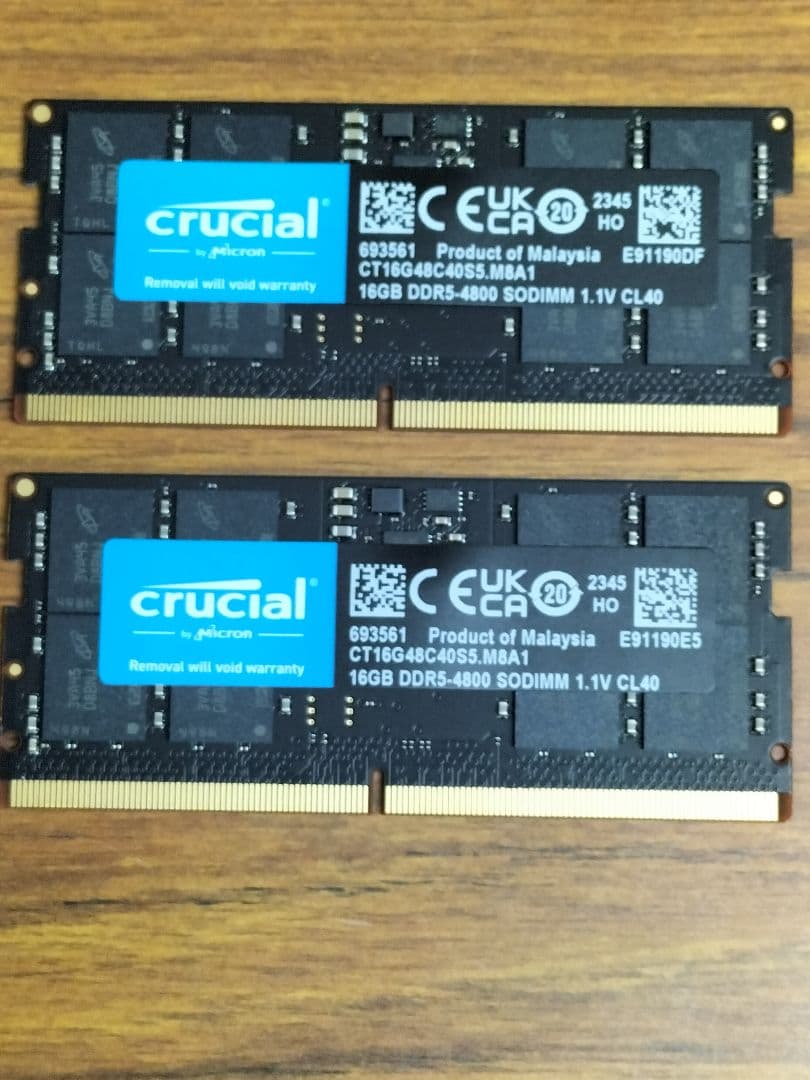Crucial 32GB DDR5-4800 SODIMM メモリ Crucial-32GB-262-Pin-DDR5-SO-