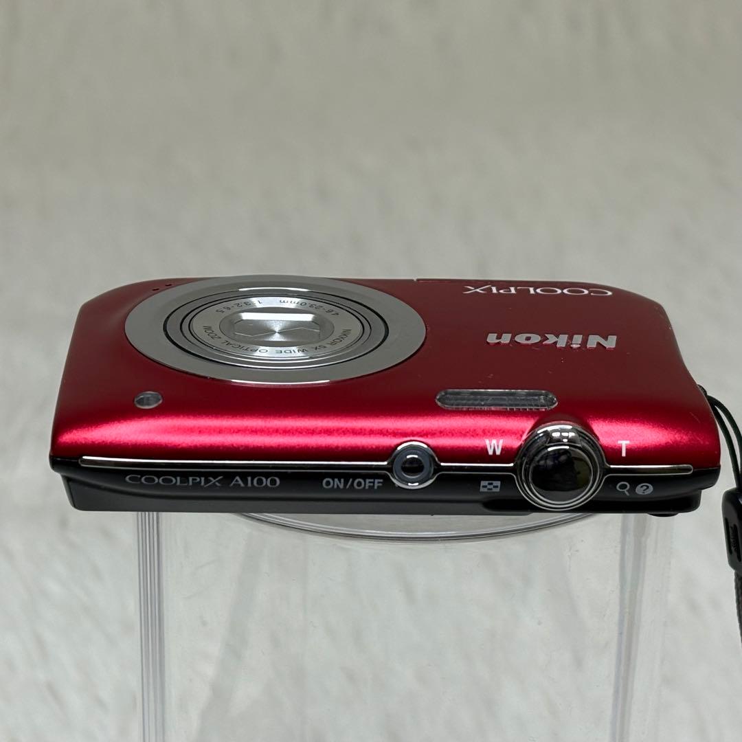 美品 Nikon COOLPIX A100 レッド コンデジ 動作品 - メルカリ