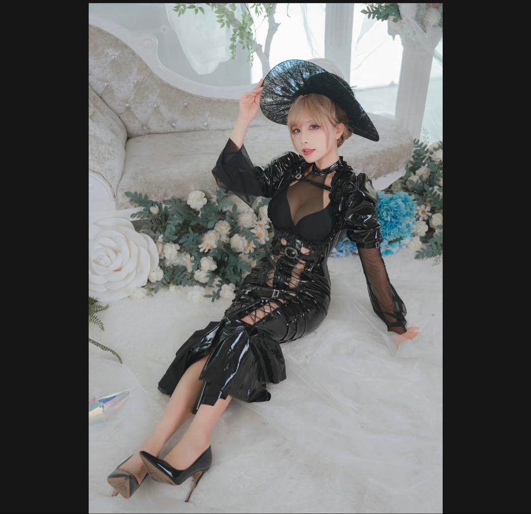 ゴスロリ 伯爵夫人 ゴシックエナメルマーメイドワンピース ブラック