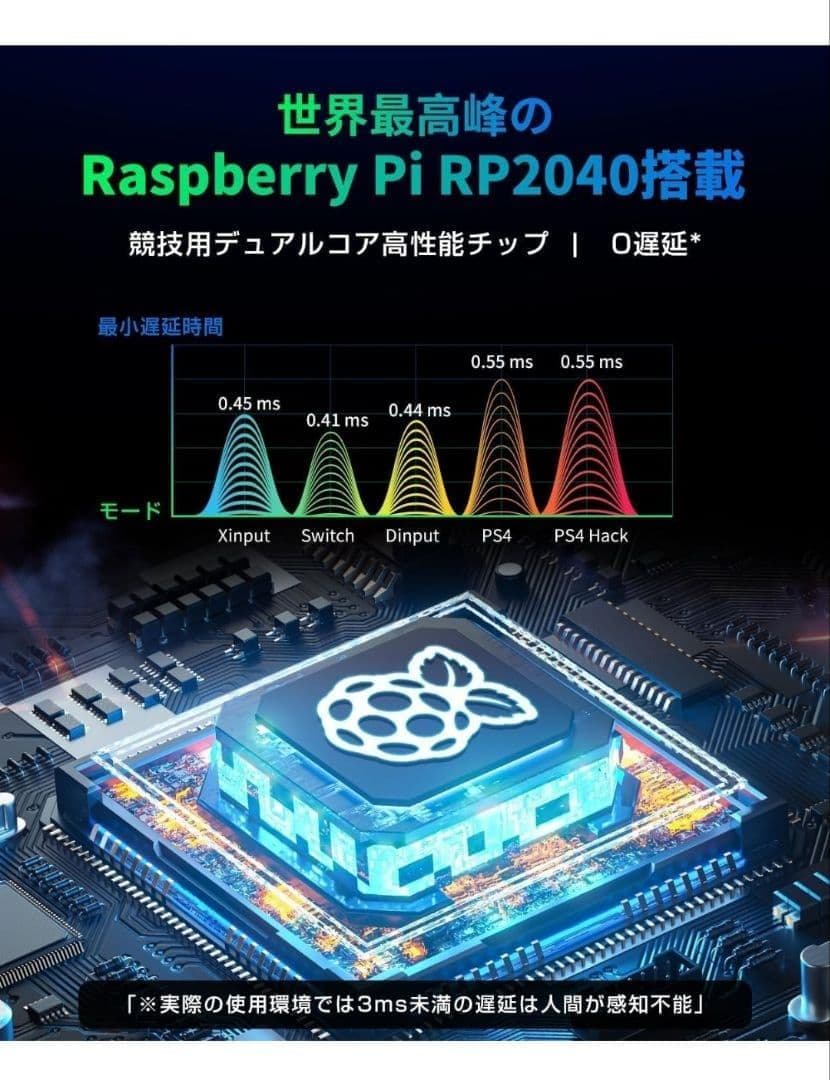 アケコン レバーレス コントローラー 16ボタン 全機種対応 ラズベリー