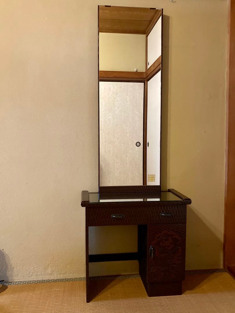 鎌倉彫 鏡台 ドレッサー　一面鏡化粧台 楽天市場】鎌倉彫 座鏡 おしゃれ 鏡台 和風 ドレッサー 一面鏡 化粧台