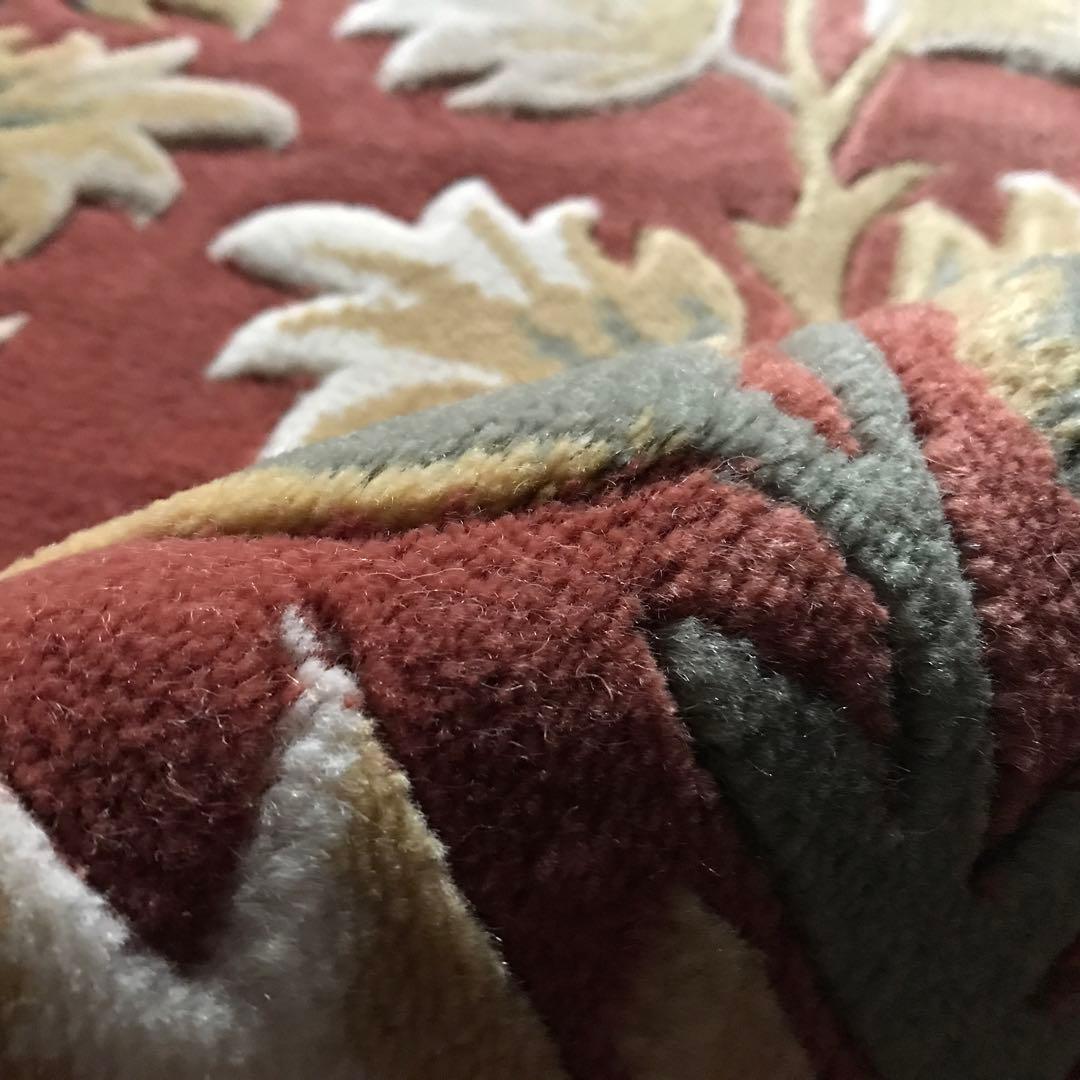 花柄 和風 ラグ ラグマット 段通 絨毯169×241.5cm ローズ