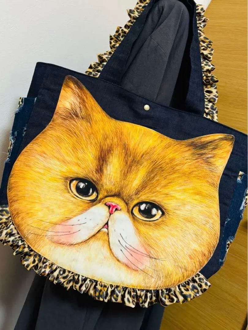 ゆ*ら様 ★クムくん★BIGサイズ肩掛けサイドポケット付きトート☆コヤンイサムチ オサムグッズ ドッグデニムトートバッグ OSAMUGOODS 刺? ネイビー