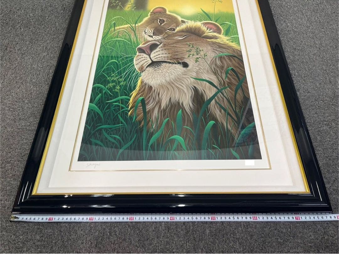 シムシメール「ファザーズラブ」 ライオンの親子 絵画 版画