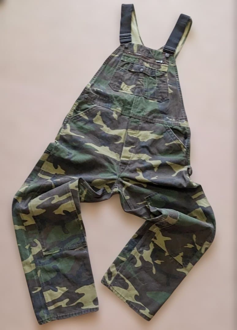90s Liberty usa製 オーバーオール 迷彩 ダブルニー W38 古着 LIBERTY. - USA製 80年代 ヴィンテージ LIBERTY 迷彩 オーバーオールの