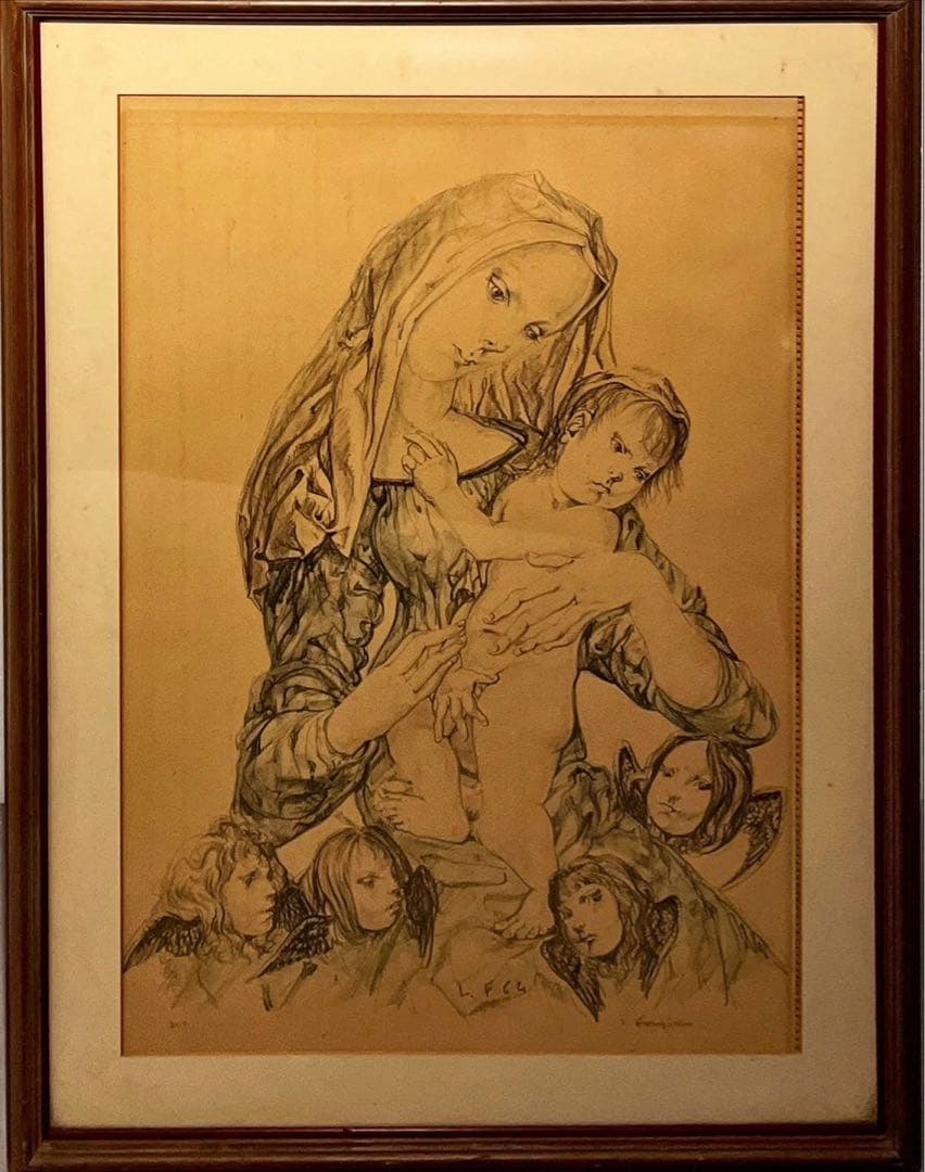 藤田嗣治 聖母子と天使たち リトグラフ - メルカリ